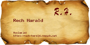 Rech Harald névjegykártya